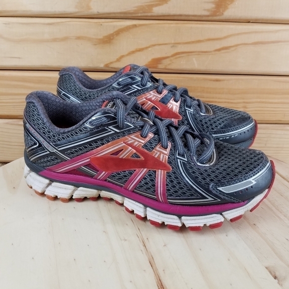 Brooks Womens Adrenaline GTS 17 1202311B044 Gray Running Shoes Sneakers Lace-up - Picture 7 of 12